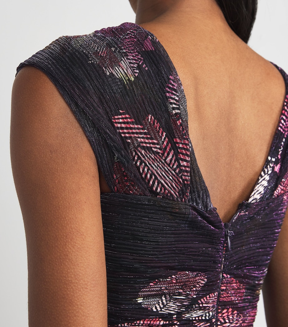 Floral Voile Midi Dress FUCHSIA Image 6