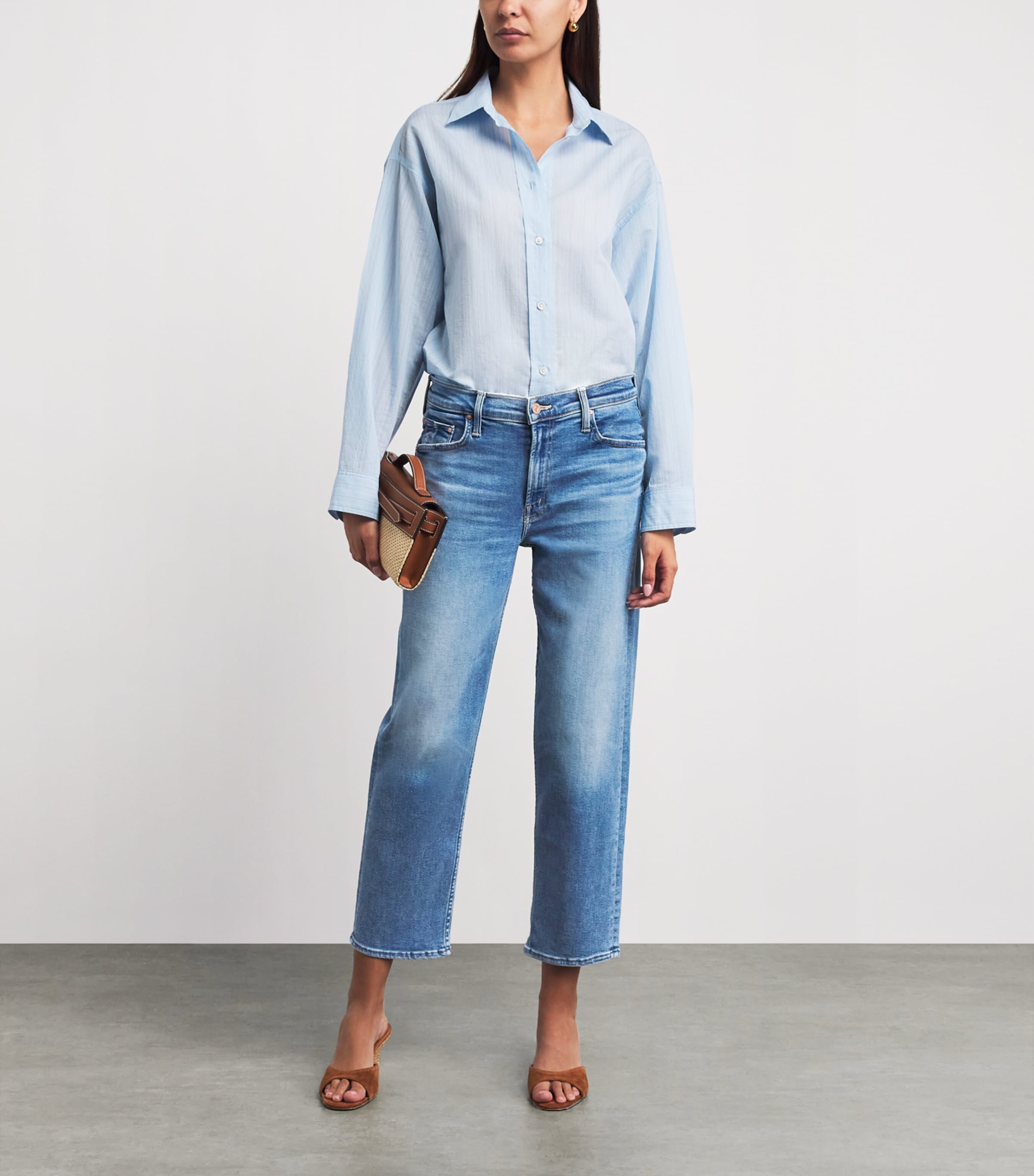 MOTHER Womens The Newbie Ankle Jeans Fbt Float My Bo Image 2