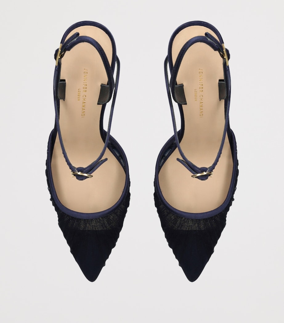 Jennifer Chamandi Vittorio Slingback Pumps 85 Navy Image 4