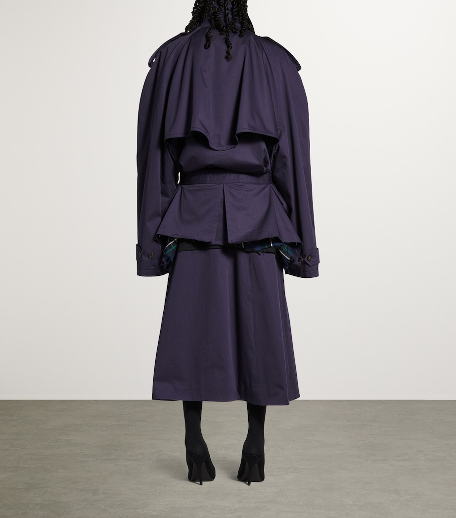 Oversized Cotton Cropped Trench Coat 4100 Image 5