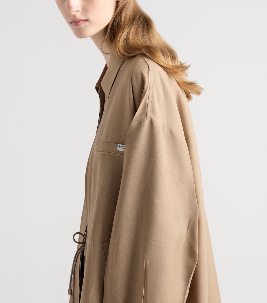 Prada Womens Wool-Mohair Tailored Jacket Brown Image 4