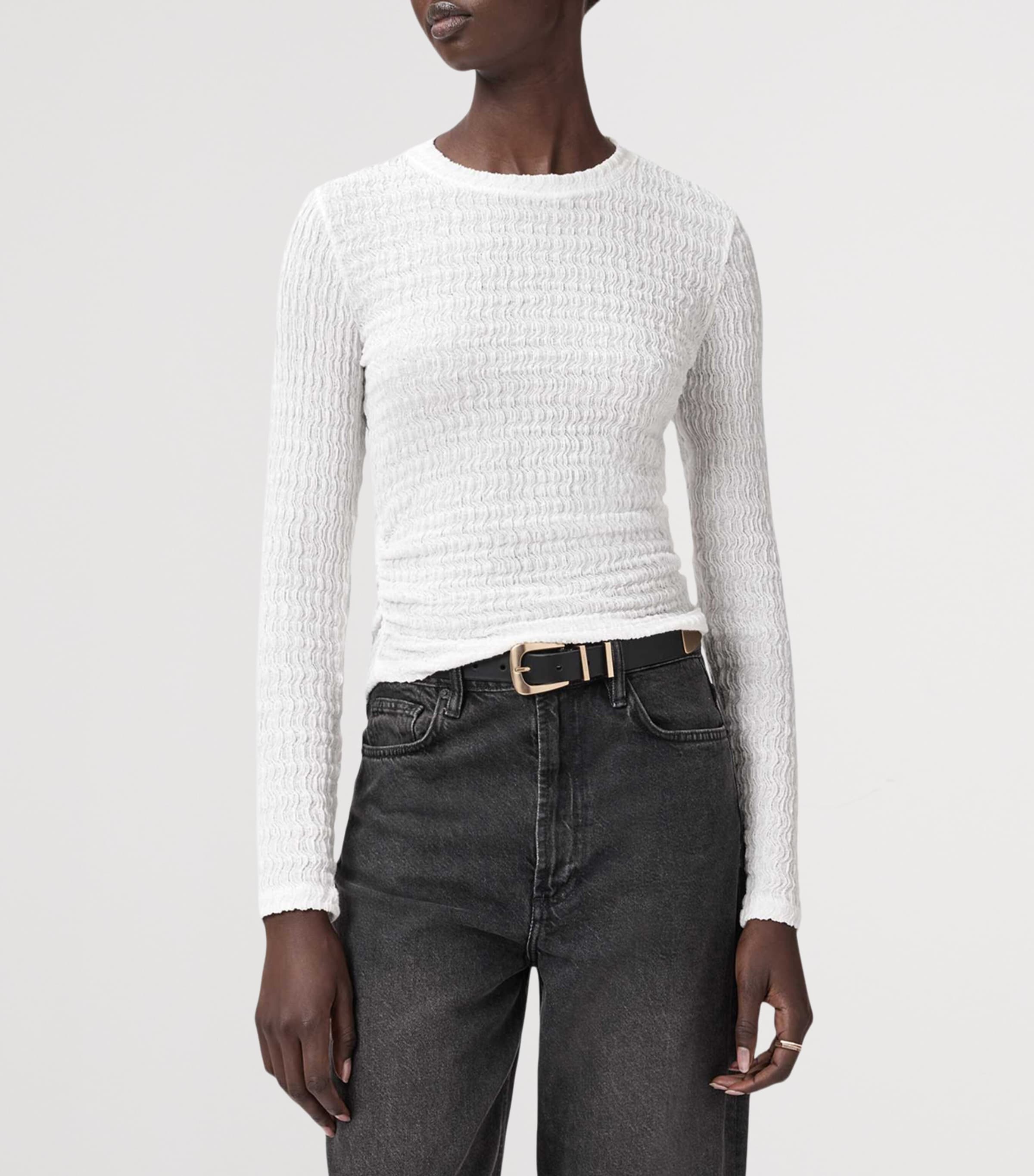 Cotton-Blend West Top WHITE Image 6