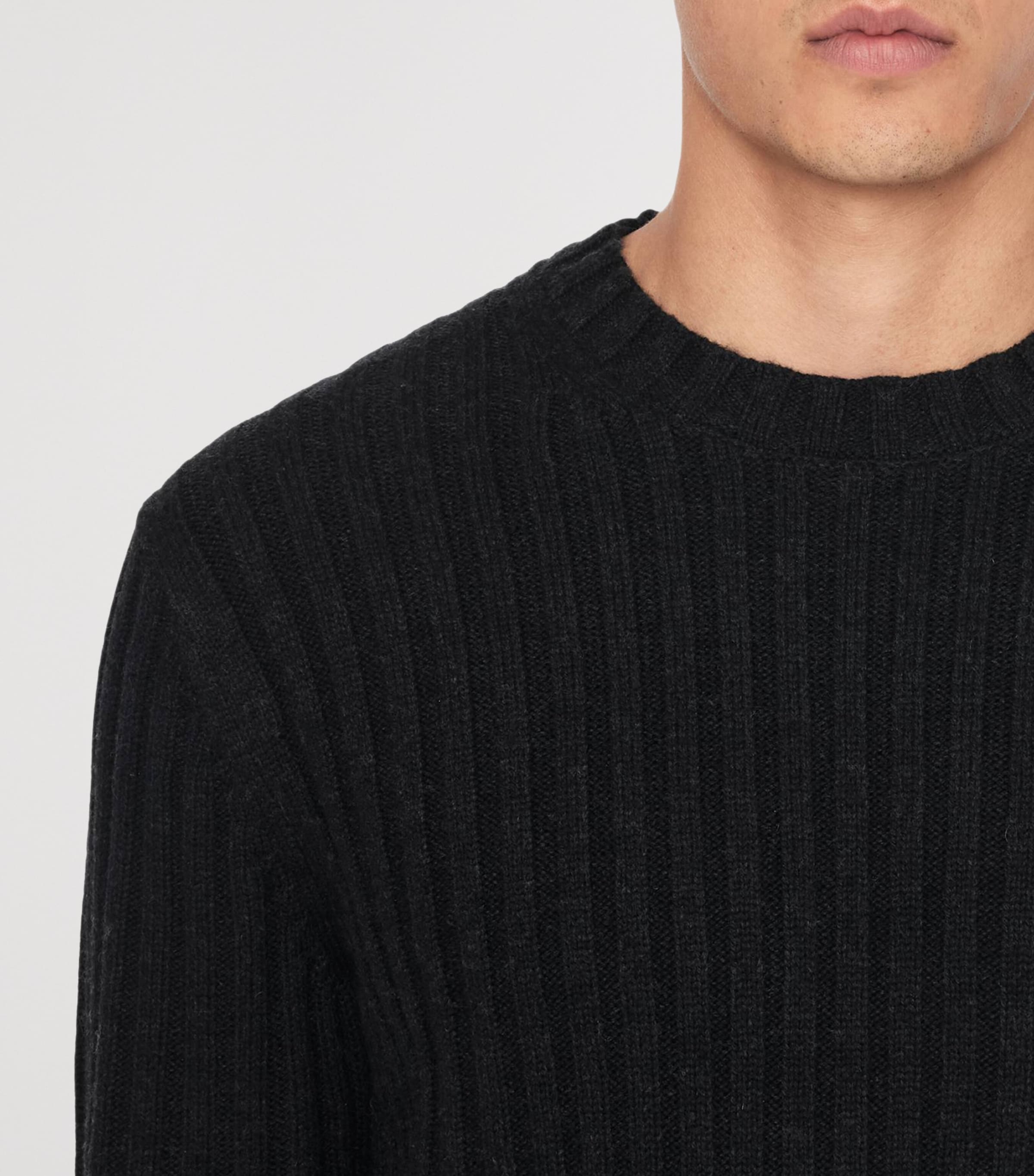 AllSaints Mens Merino-Blend Liev Sweater Cinder Black Marl Image 4