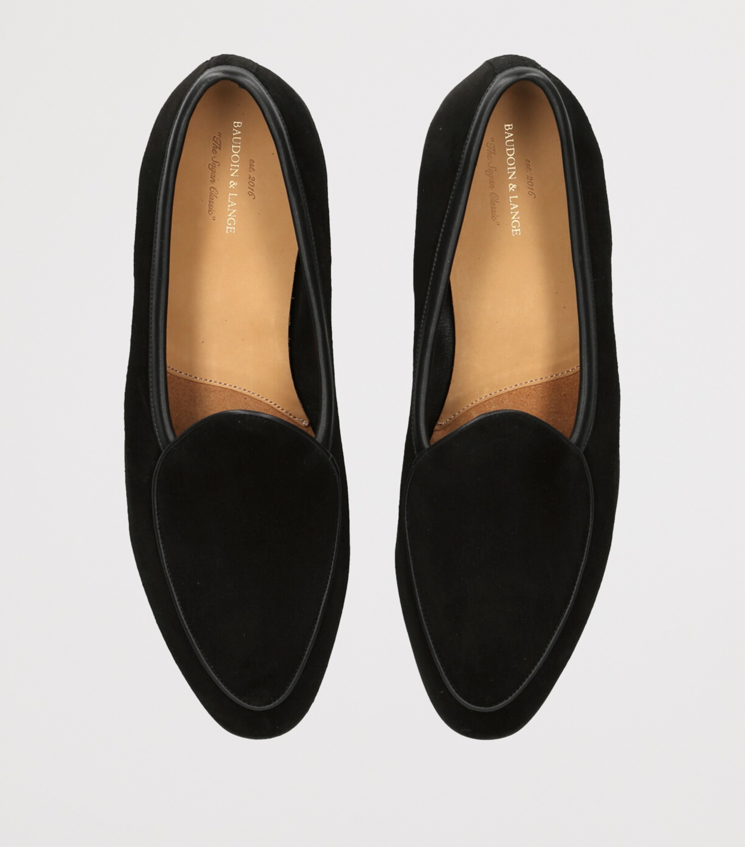 Baudoin & Lange Suede Sagan Classic Loafers Black Image 4