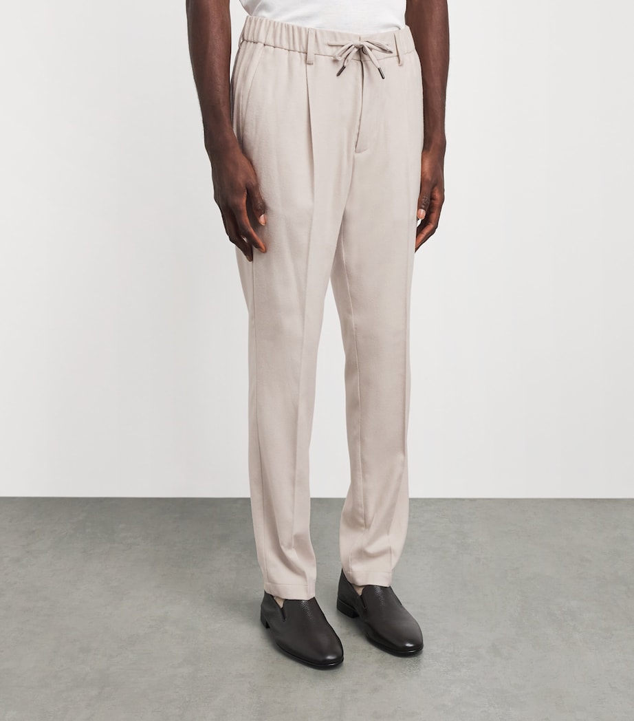 Herno Mens Silk-Cashmere Drawstring Trousers Chantilly Image 4