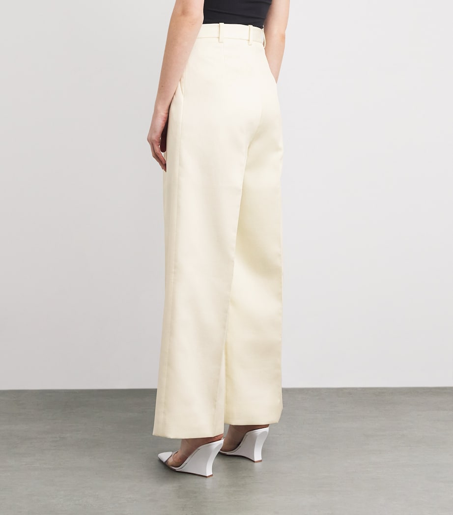 Pleated Wide-Leg Trousers IVORY Image 4