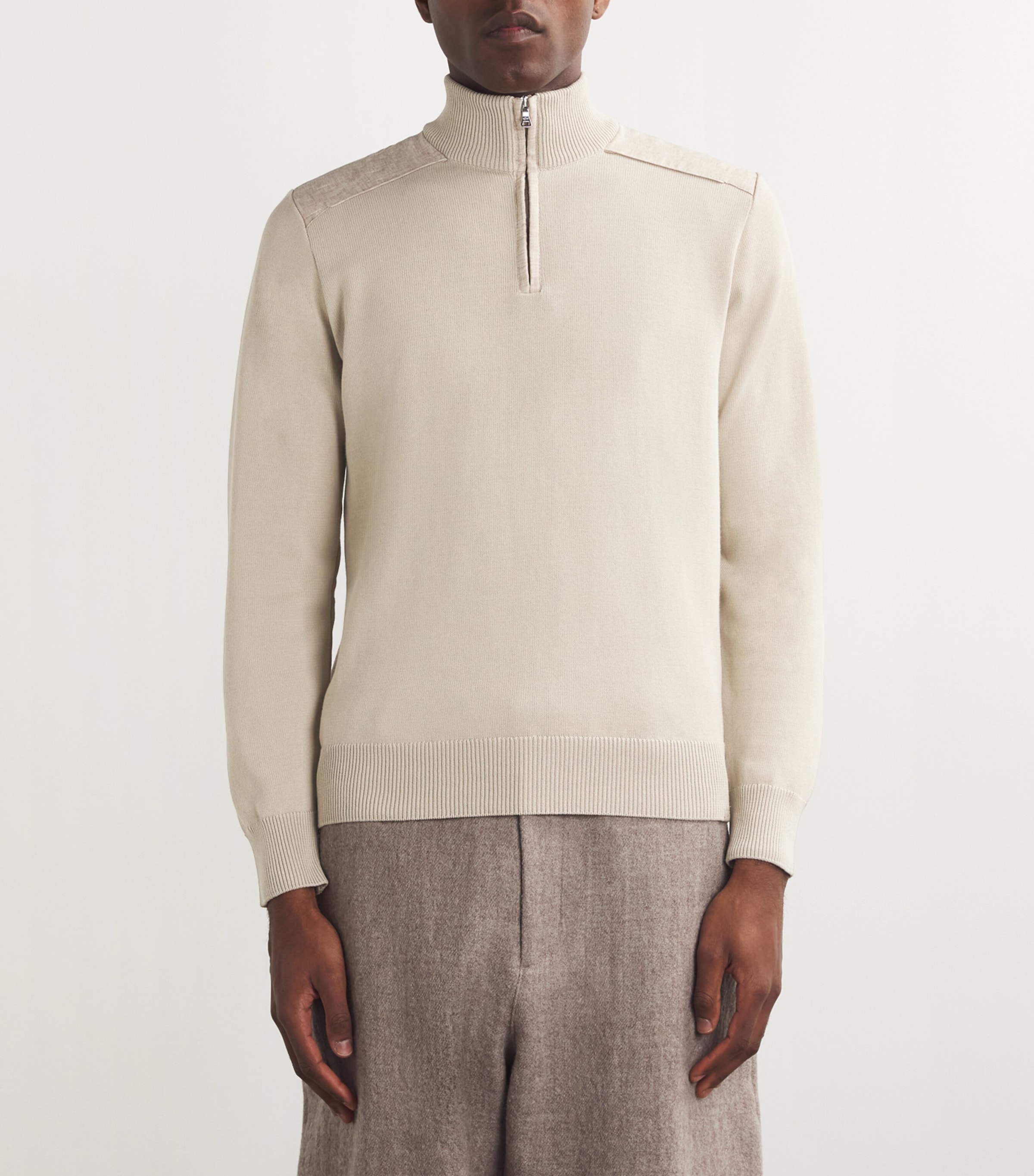 Cotton-Linen Fresco Sweater 348BEIGE Image 3