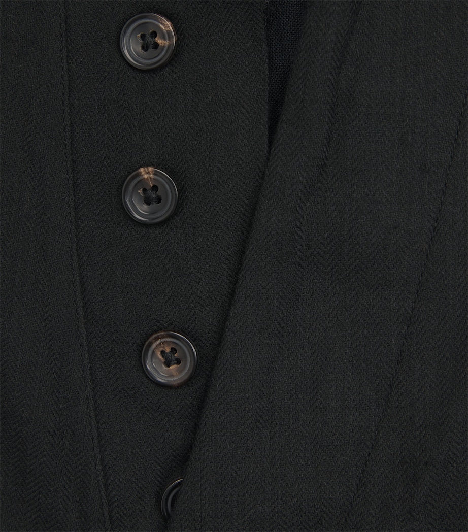 Kartik Research Mens Wool Manari Trousers Black/ Ecru Image 6