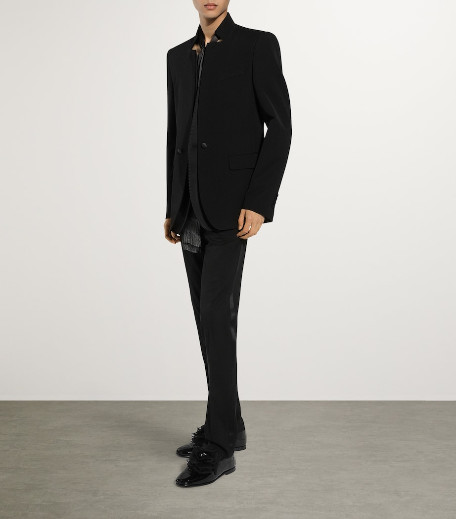 Double-Layer Single-Breasted Blazer N0000-BLACK Image 4