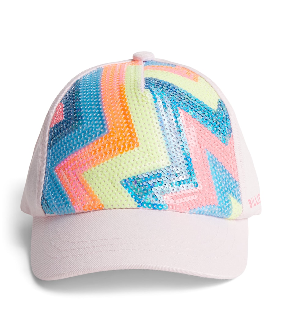 Zigzag Sequinned Baseball Cap 44LPINK PALE Image 1