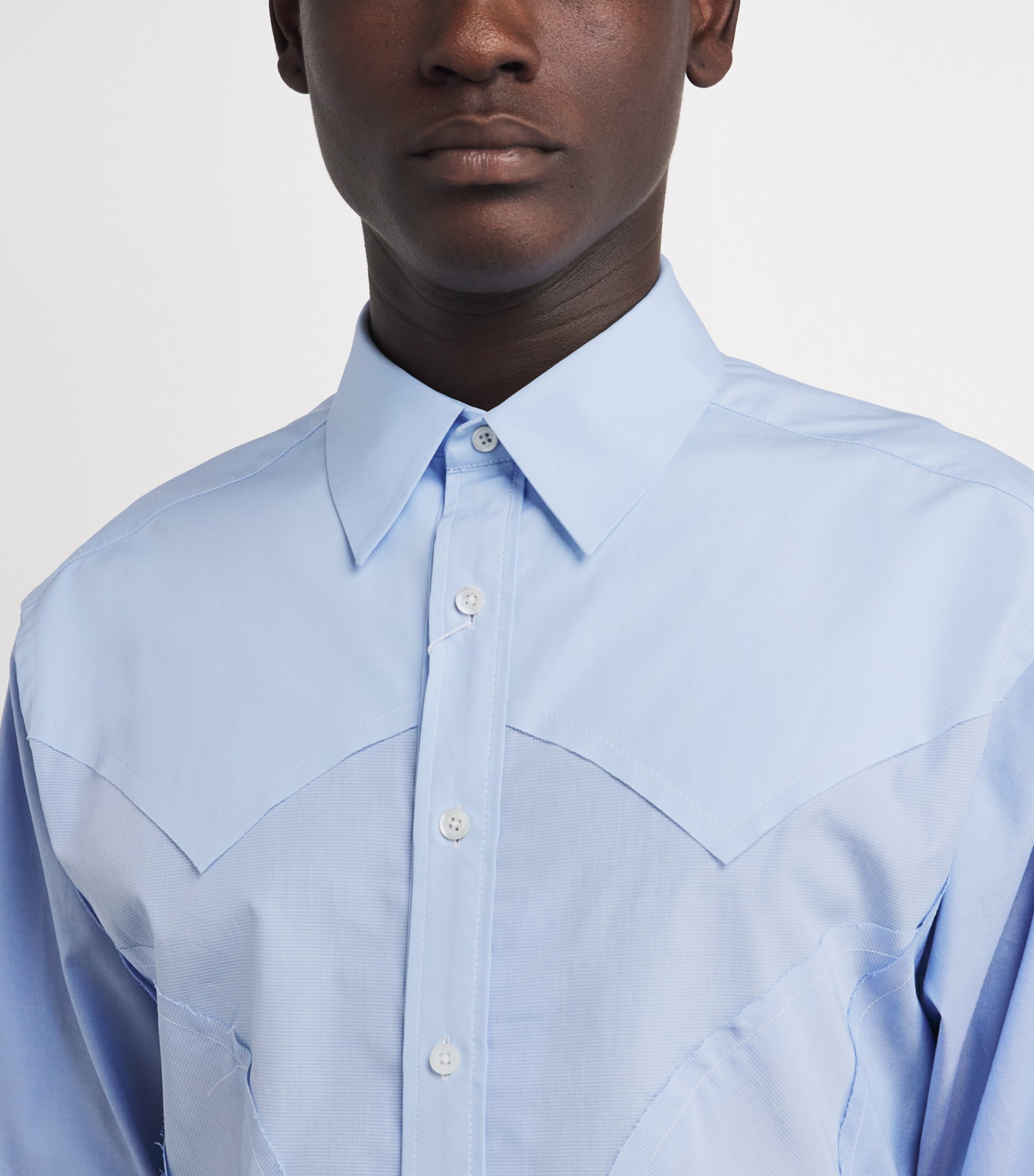 Maison Margiela Mens Cotton Panel Shirt Ciel Image 6