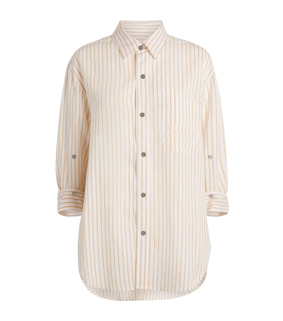 Citizens of Humanity Womens Cotton Stripe Kayla Shirt Shbst Sherbet S Image 1