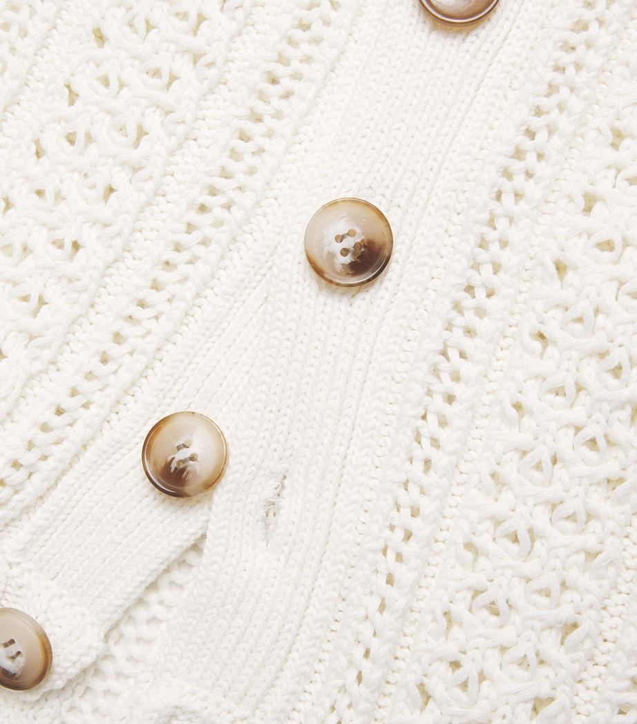 Cotton Open-Stitch Vest CREAM Image 5
