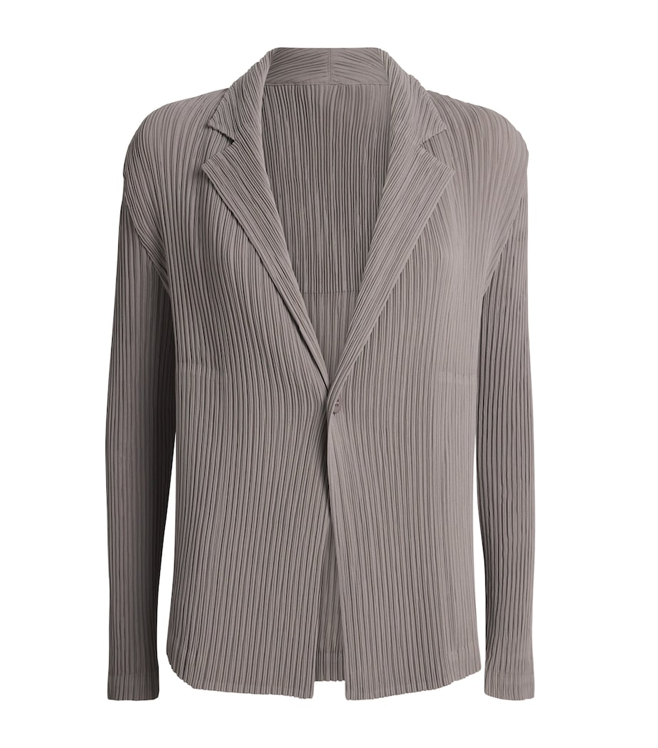 Issey Miyake Womens Hatching Pleats Blazer Greige Image 1
