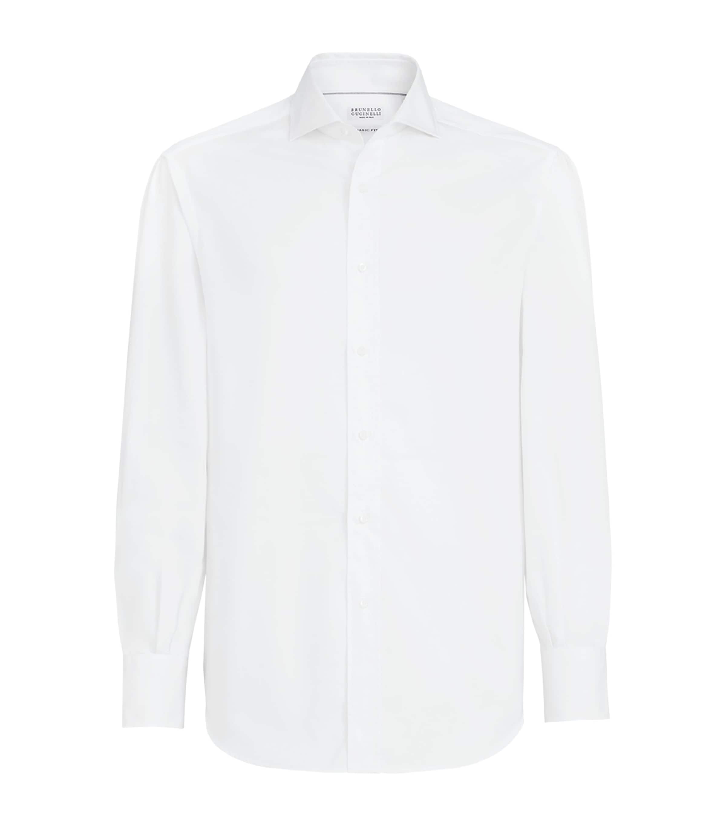 ❤️ イタリア製 BRUNELLO CUCINELLI 長袖 コットン シャツ 白 Brunello Cucinelli White Cotton Twill Shirt | Harrods US