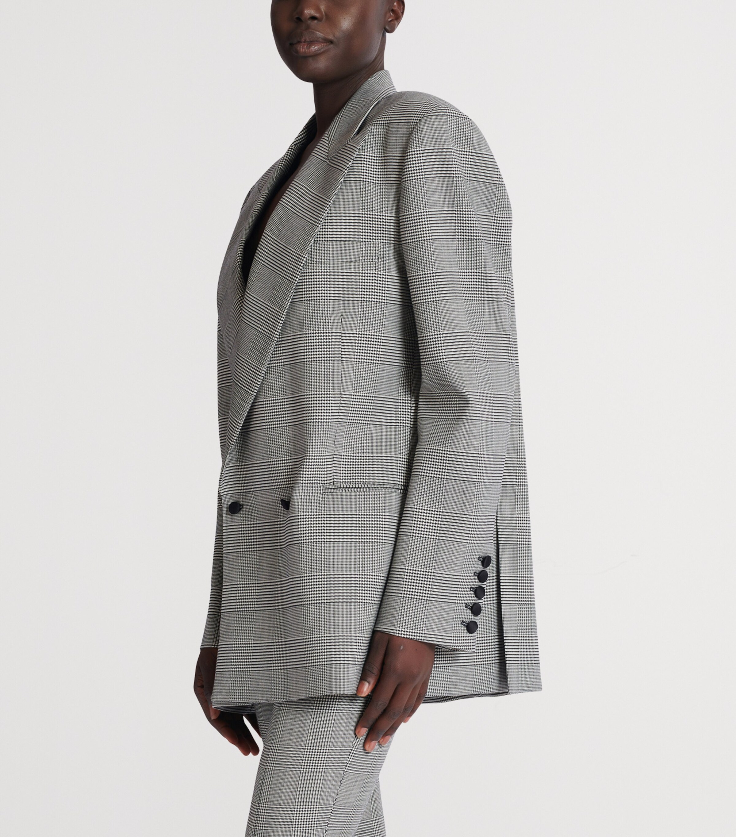 Wool-Blend Prince of Wales Blazer EAB NOIR/BLANC Image 5