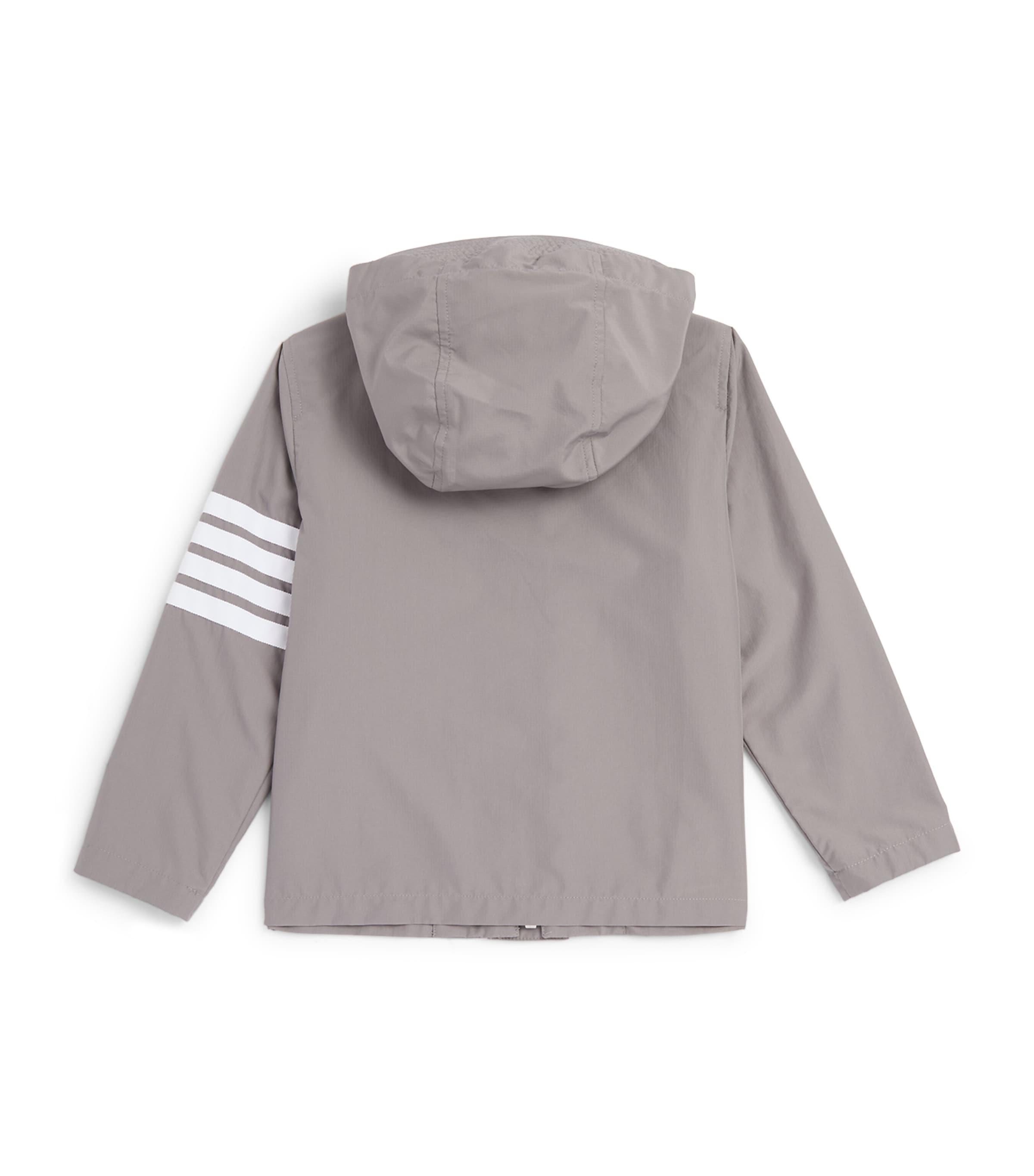 Thom Browne Kids 4-Bar Hooded Jacket (2-12 Years) Med Grey Image 3