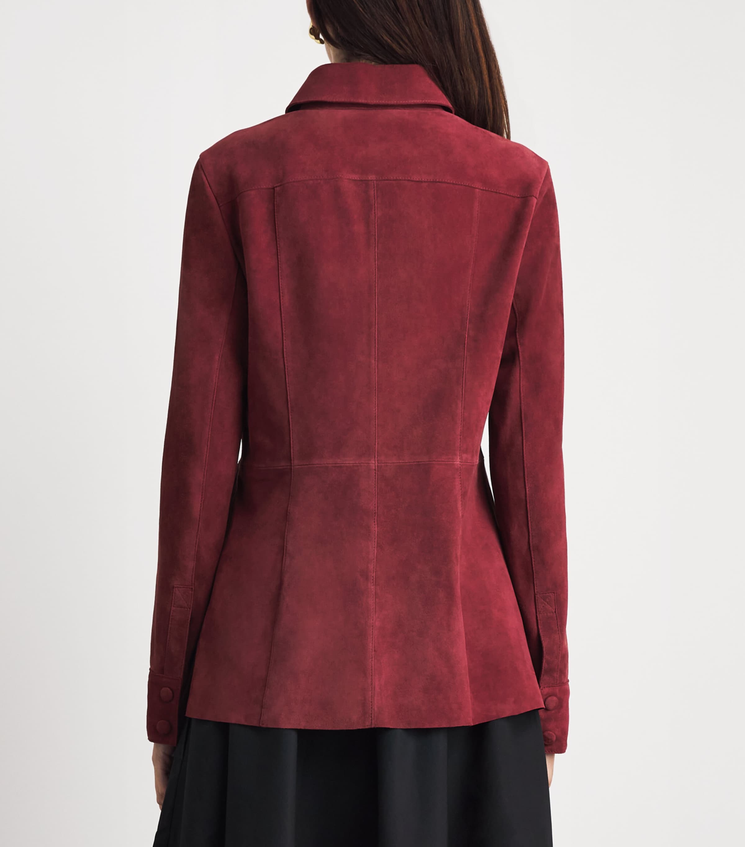 FRAME Womens The Suede Shirt Garnet Image 5