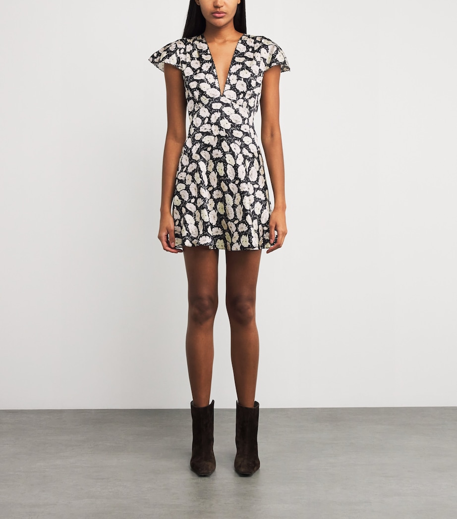 Silk Dianne Mini Dress NOIR FLEURS D'ANMNE Image 3