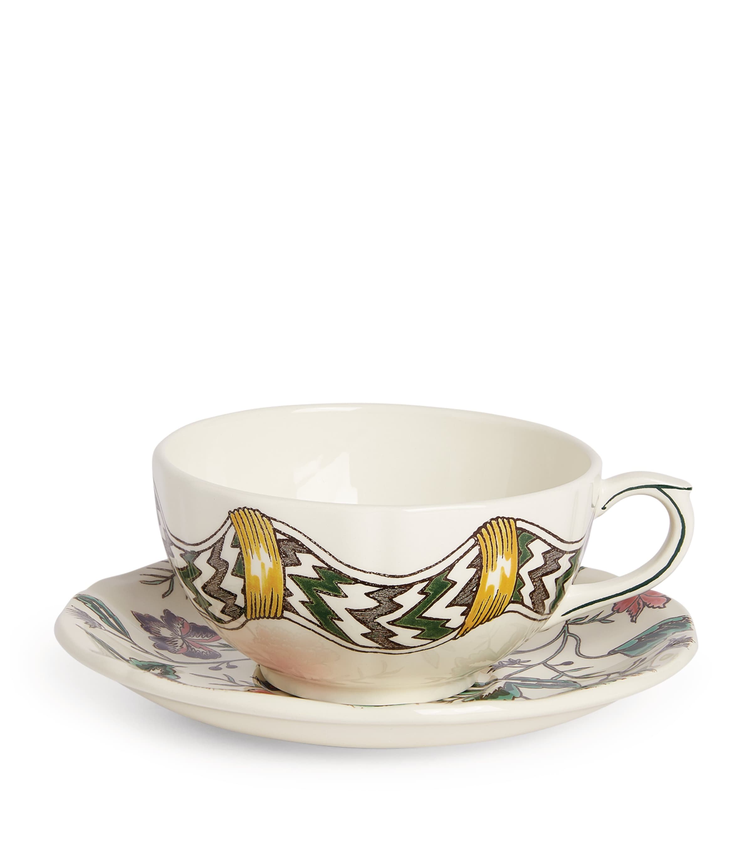 Gien Dominoté Breakfast Cup & Saucer Set