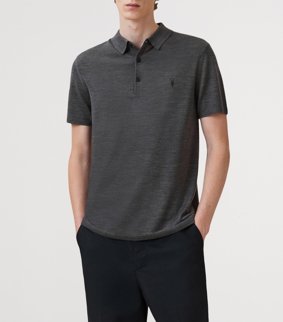 Merino Wool Mode Polo Shirt MONUMENT GREY Image 4