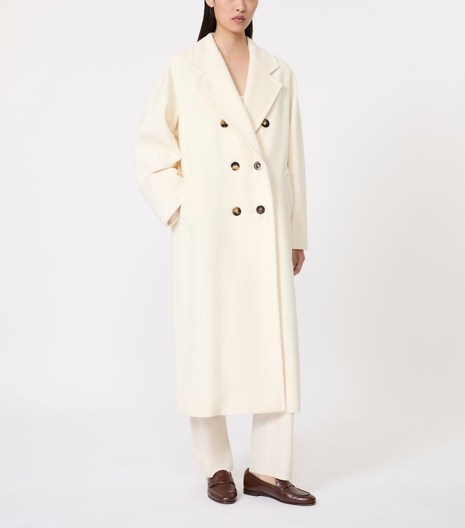 Max Mara Womens Virgin Wool-Cashmere Madame Icon Coat White Image 2