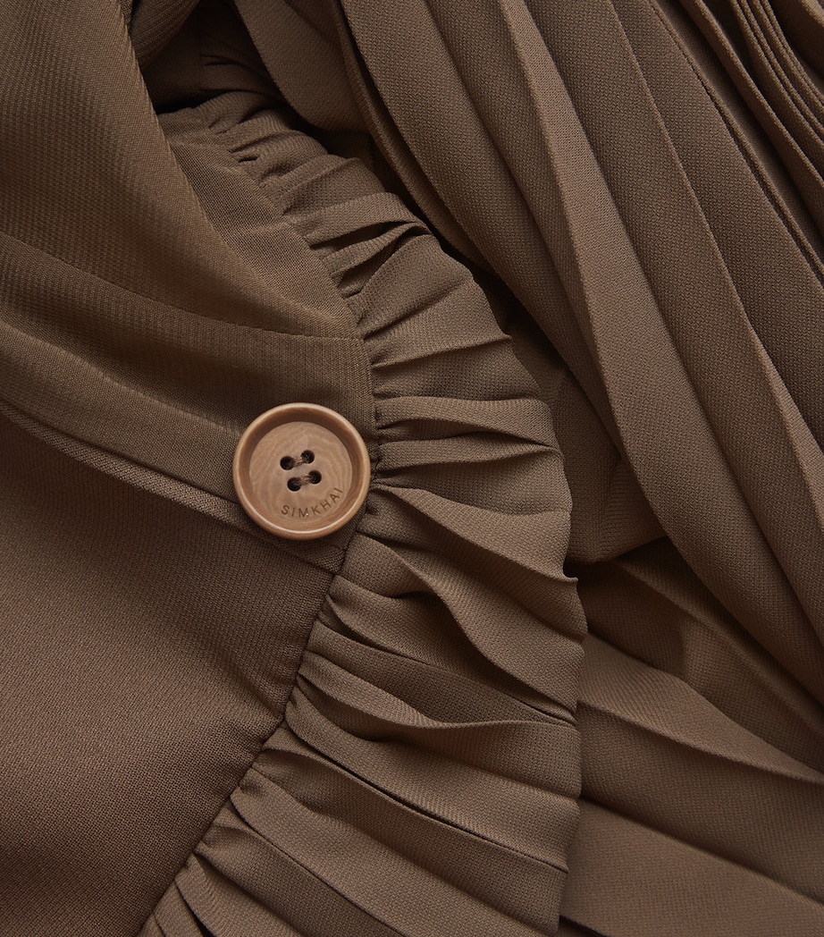 Pleated Blazer Helena Midi Dress COCOA Image 5