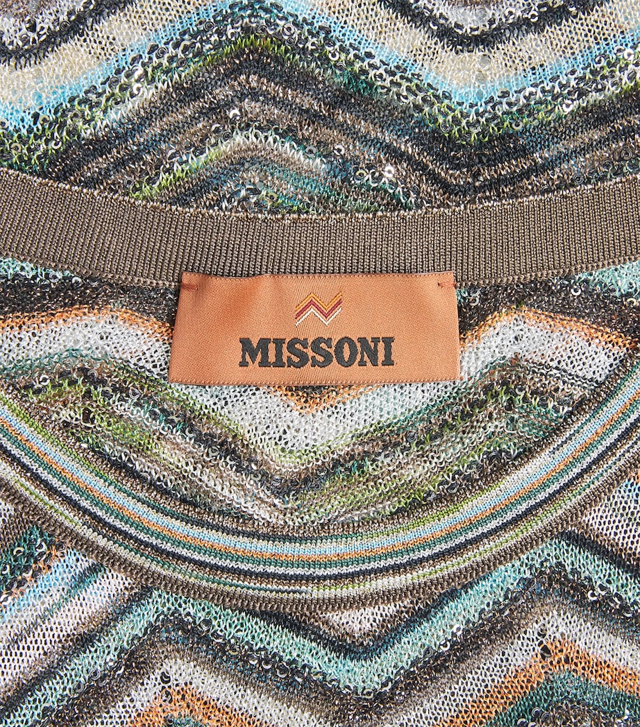 Missoni Womens Sequin Chevron Tank Top Smspo Mltclr W Bk,bn Image 6