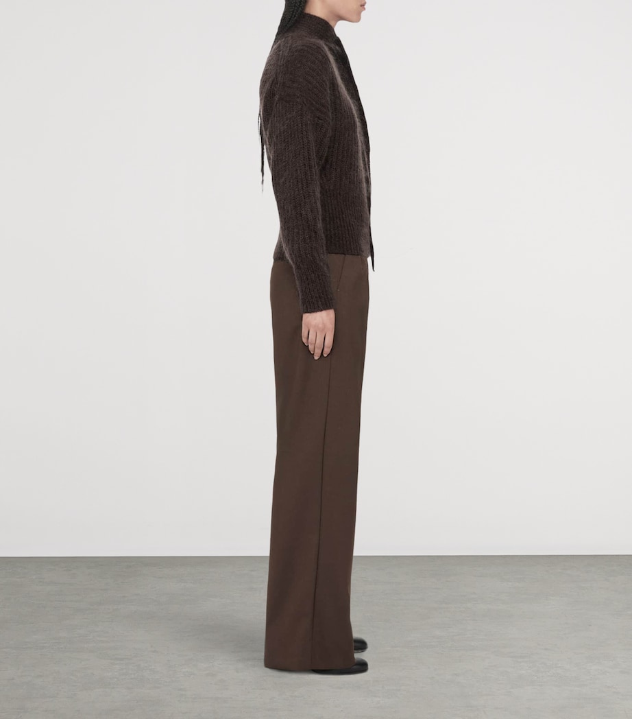 AllSaints Womens Laura Wide-Leg Trousers Brown Image 6