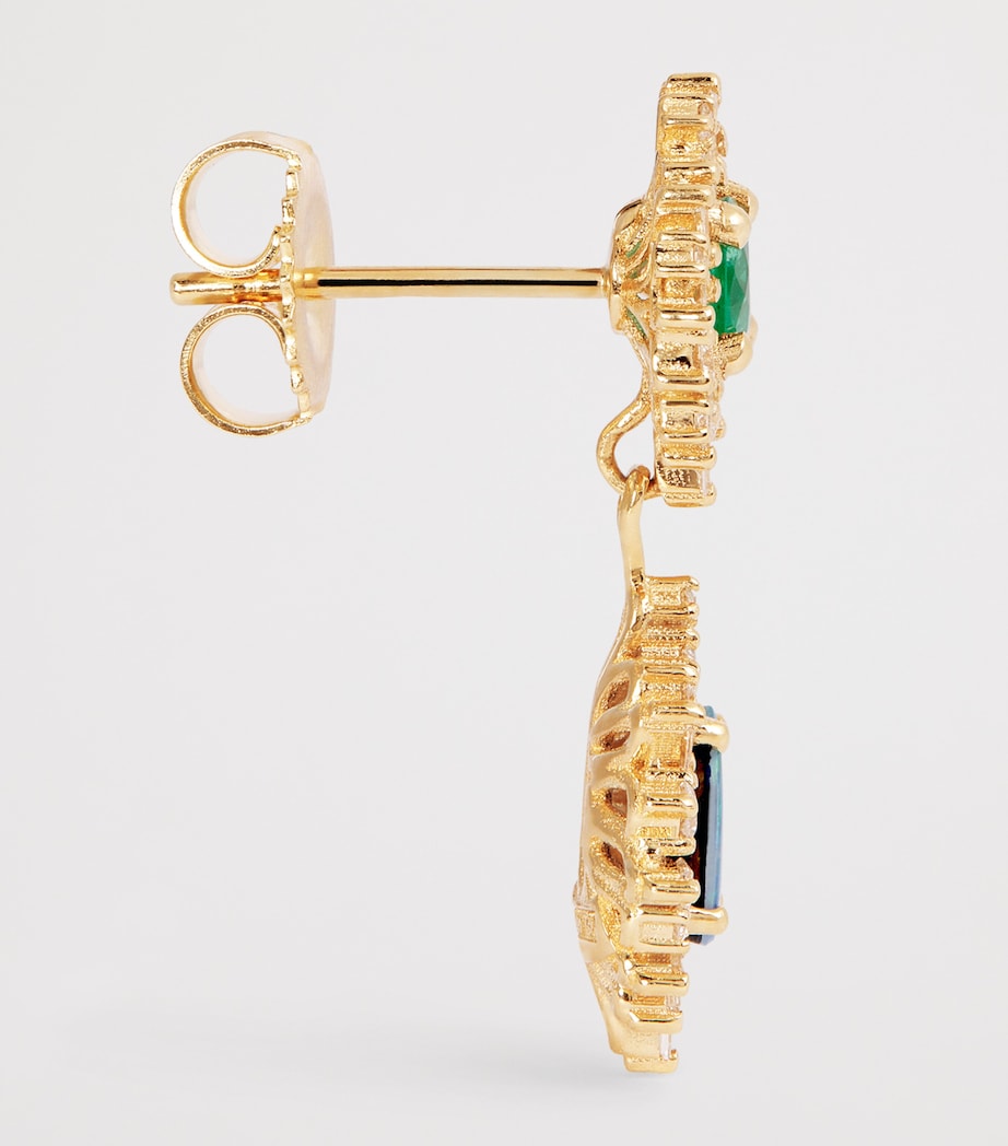 Suzanne Kalan Yellow Gold, Emerald, Opal and Diamond One of a Kind Drop Earrings Yg/emer/opal Image 4