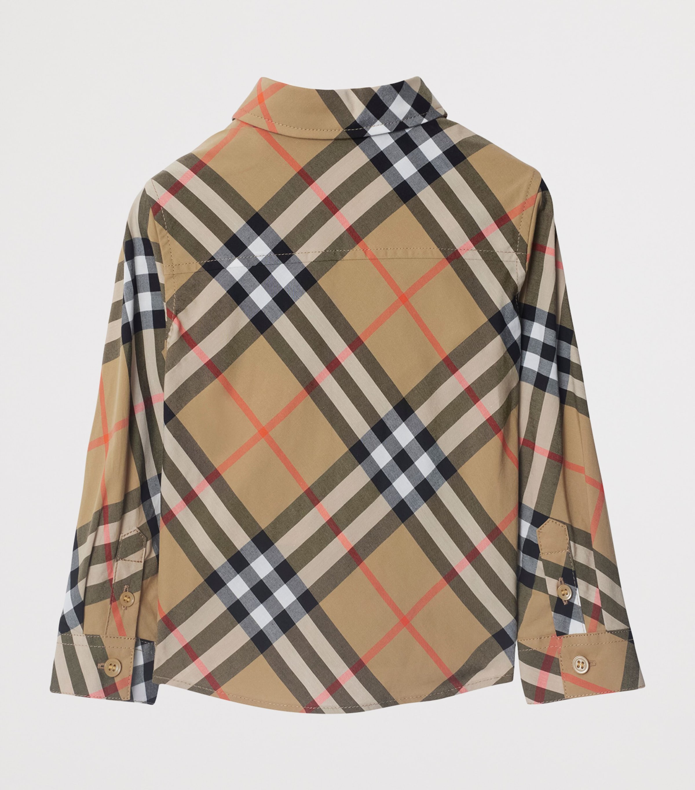 Cotton Burberry Check Long-Sleeve Shirt (6-24 Months) SAND IP CHECK Image 2