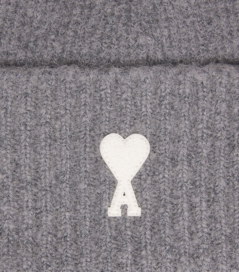 AMI Paris Grey Wool-Blend Ami de Coeur Beanie | Harrods US