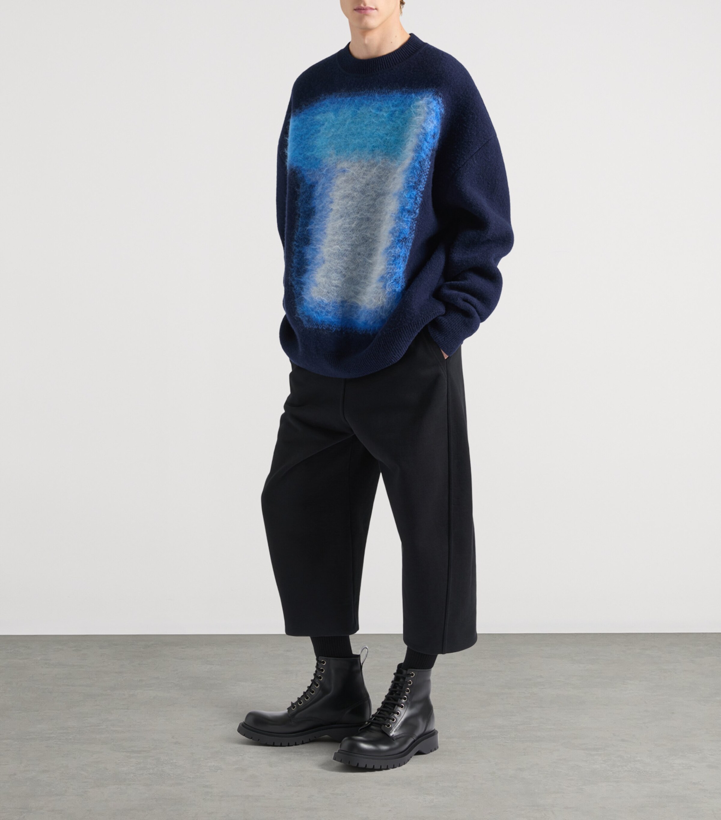 Wool-Blend Jacquard Sweater NAVY/BLUE Image 2