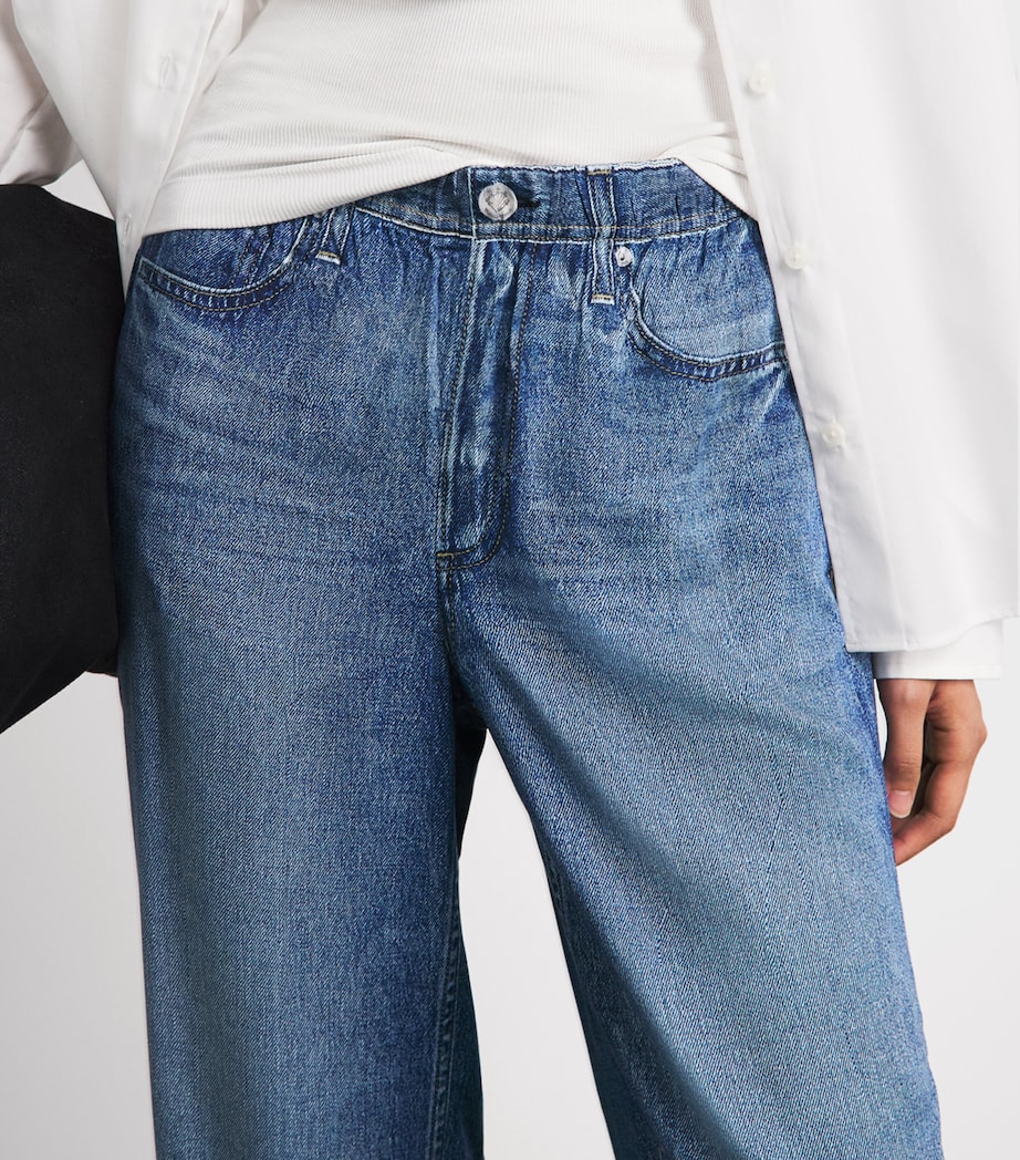 Rag & Bone Womens Miramar Denim-Effect Sweatpants Lgoon Image 3
