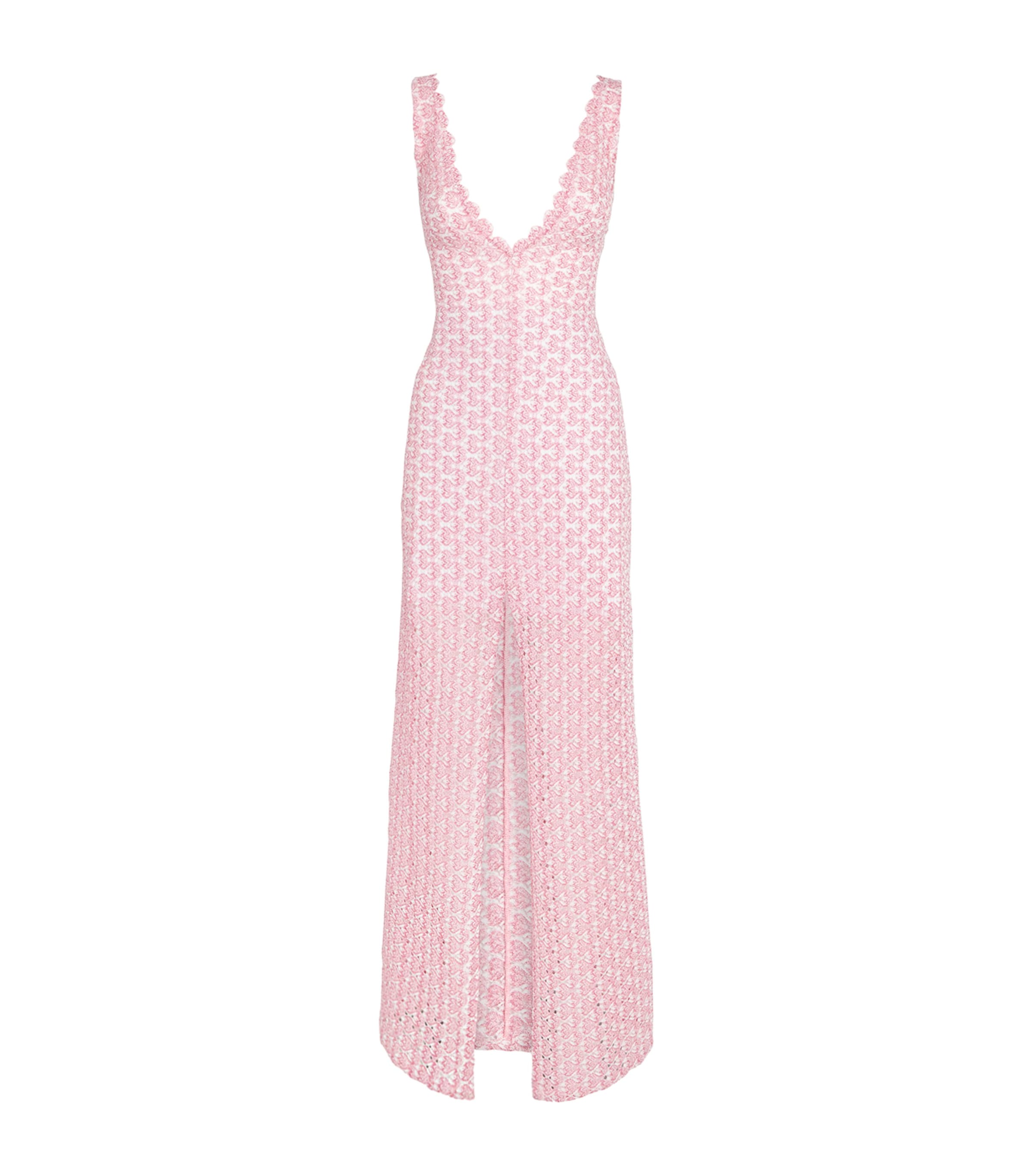 Missoni Womens Metallic Kaftan Maxi Dress Pink Image 1