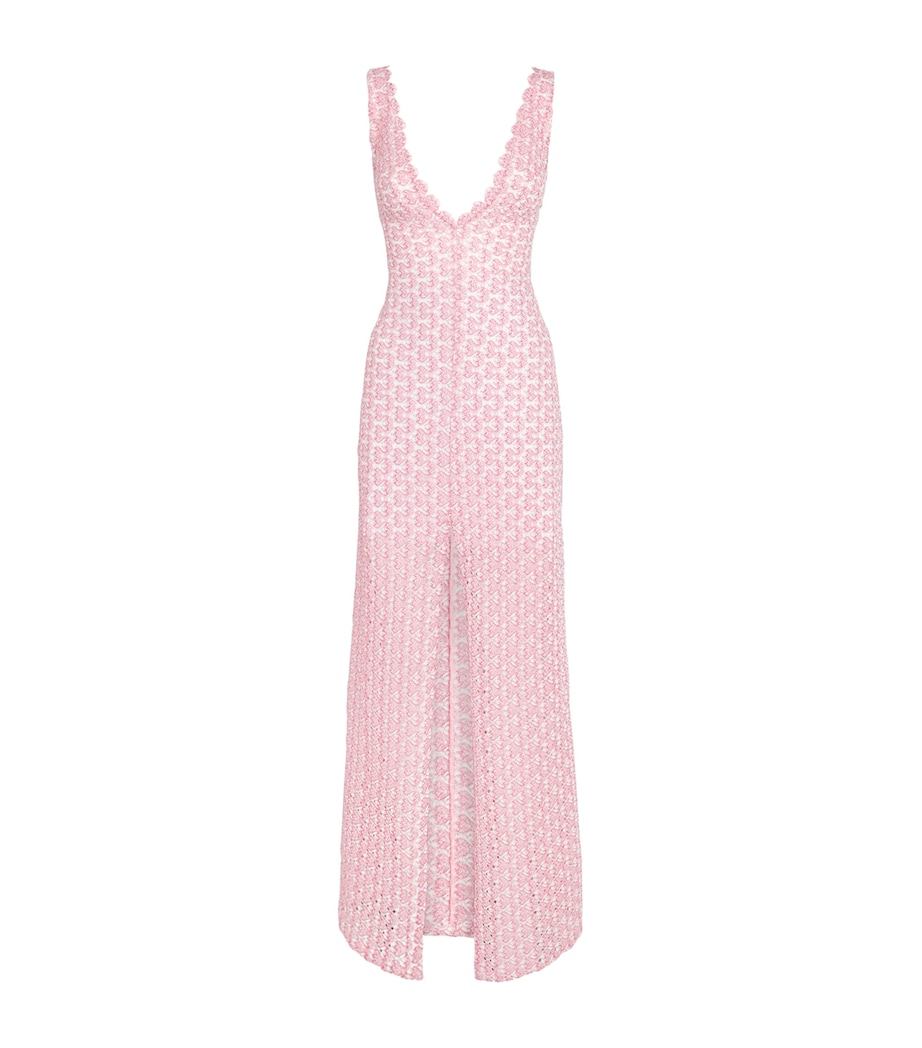 Missoni Womens Metallic Kaftan Maxi Dress Pink Image 1