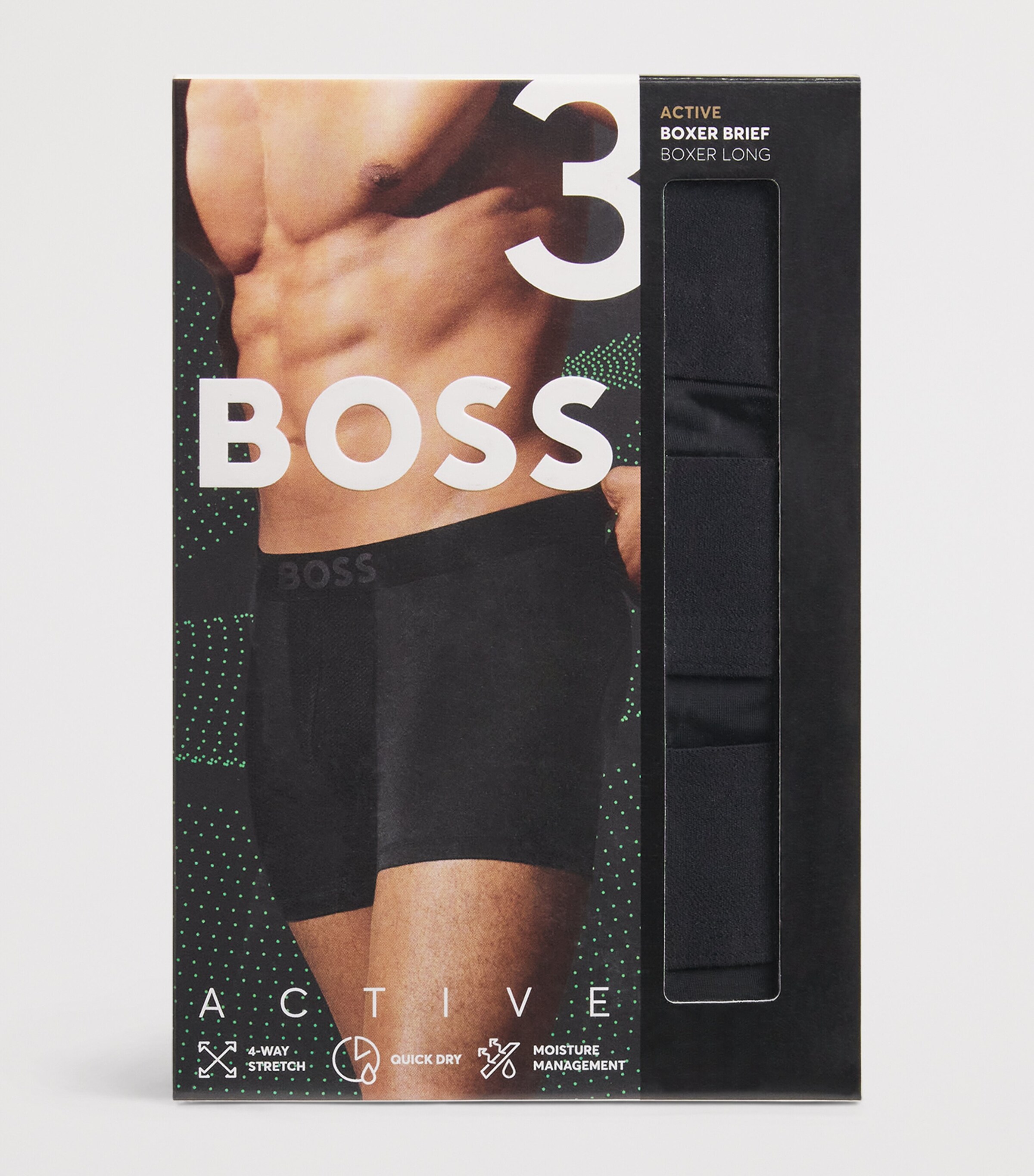 BOSS Mens Active Logo Boxer Briefs (Pack of 3) Image 4