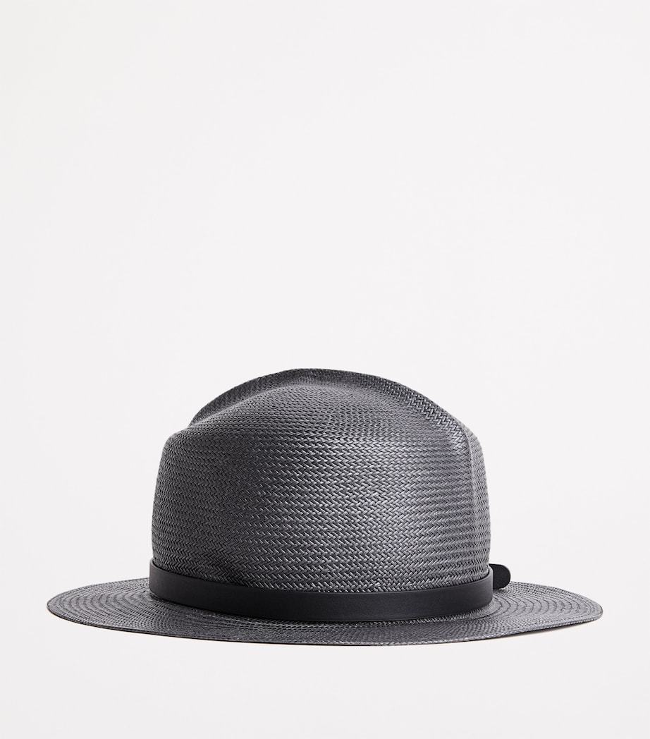 Weekend Max Mara Leather-Band Fedora Hat Black Image 3