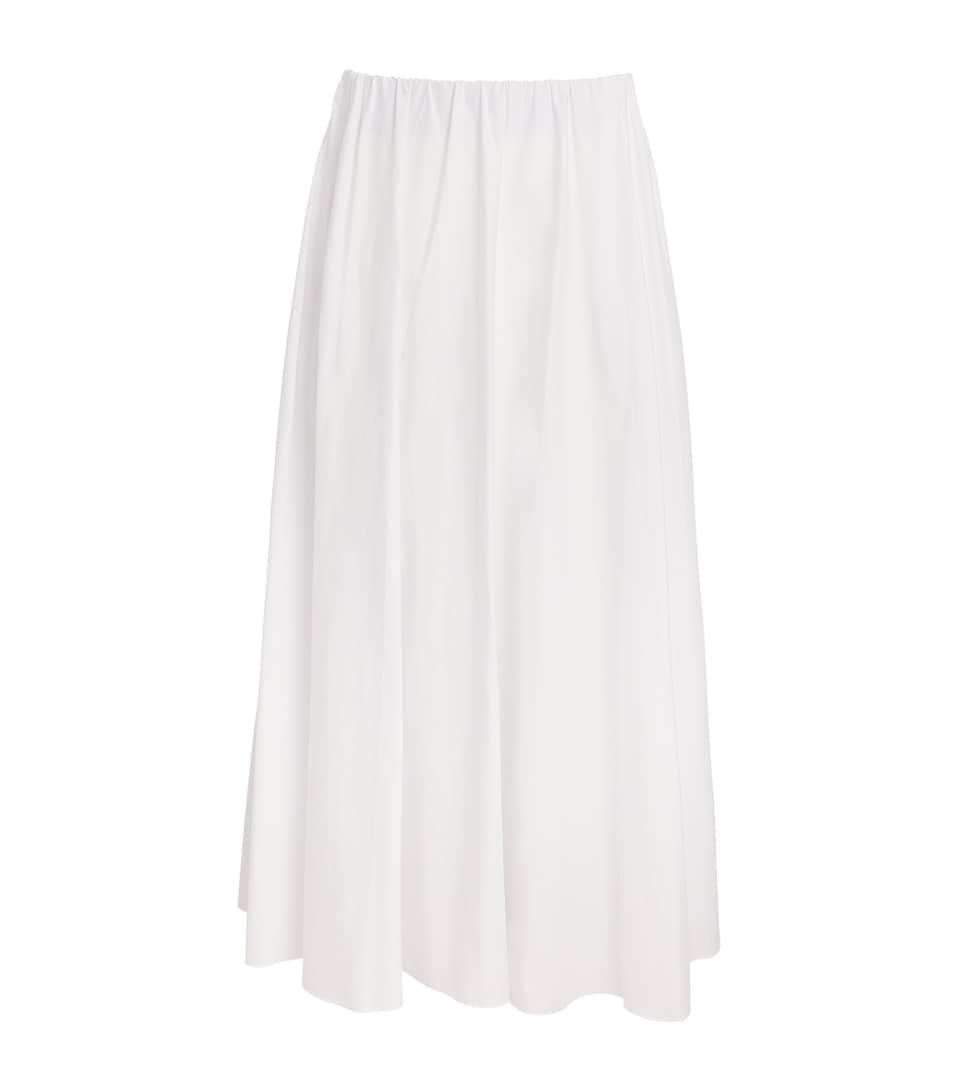 STAUD Stretch-Cotton Milano Maxi Skirt Wht White
