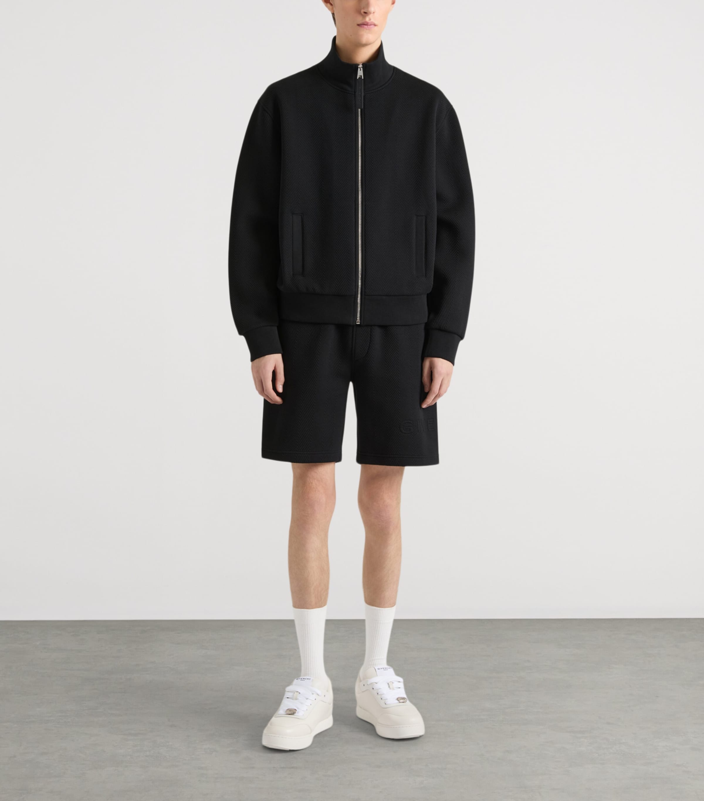 Givenchy Mens Herringbone Zip-Up Sweatshirt Image 2