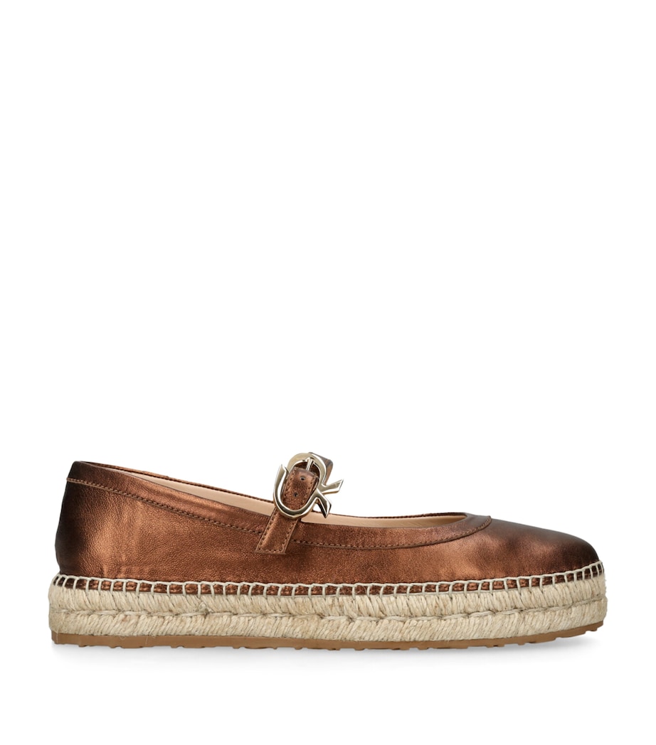 Gianvito Rossi Leather Elda Ballet Flats Dark Brown Image 1