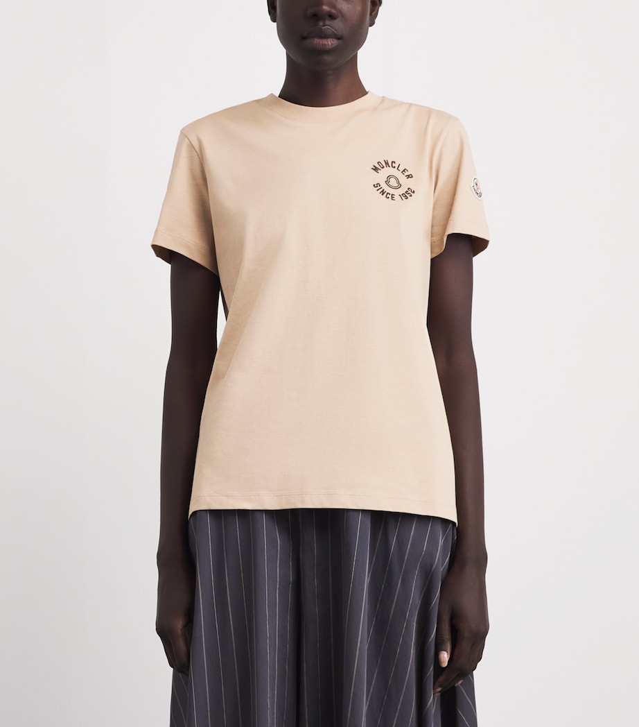 Moncler Womens Cotton Logo Embroidered T-Shirt Image 4