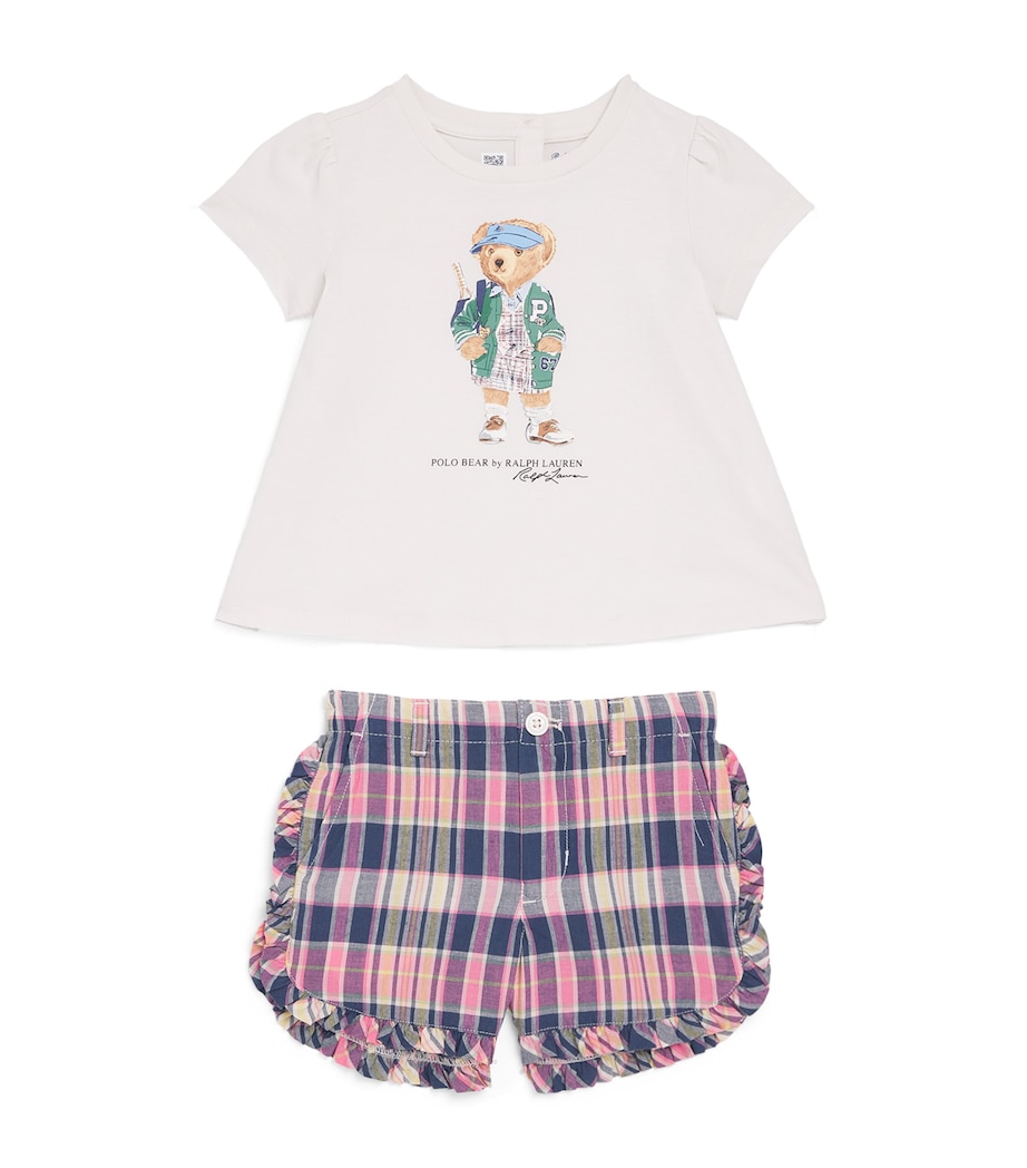 Cotton Polo Bear Graphic T-Shirt and Shorts Set (3-12 Months) NEVIS 167 YLLW NVY Image 1
