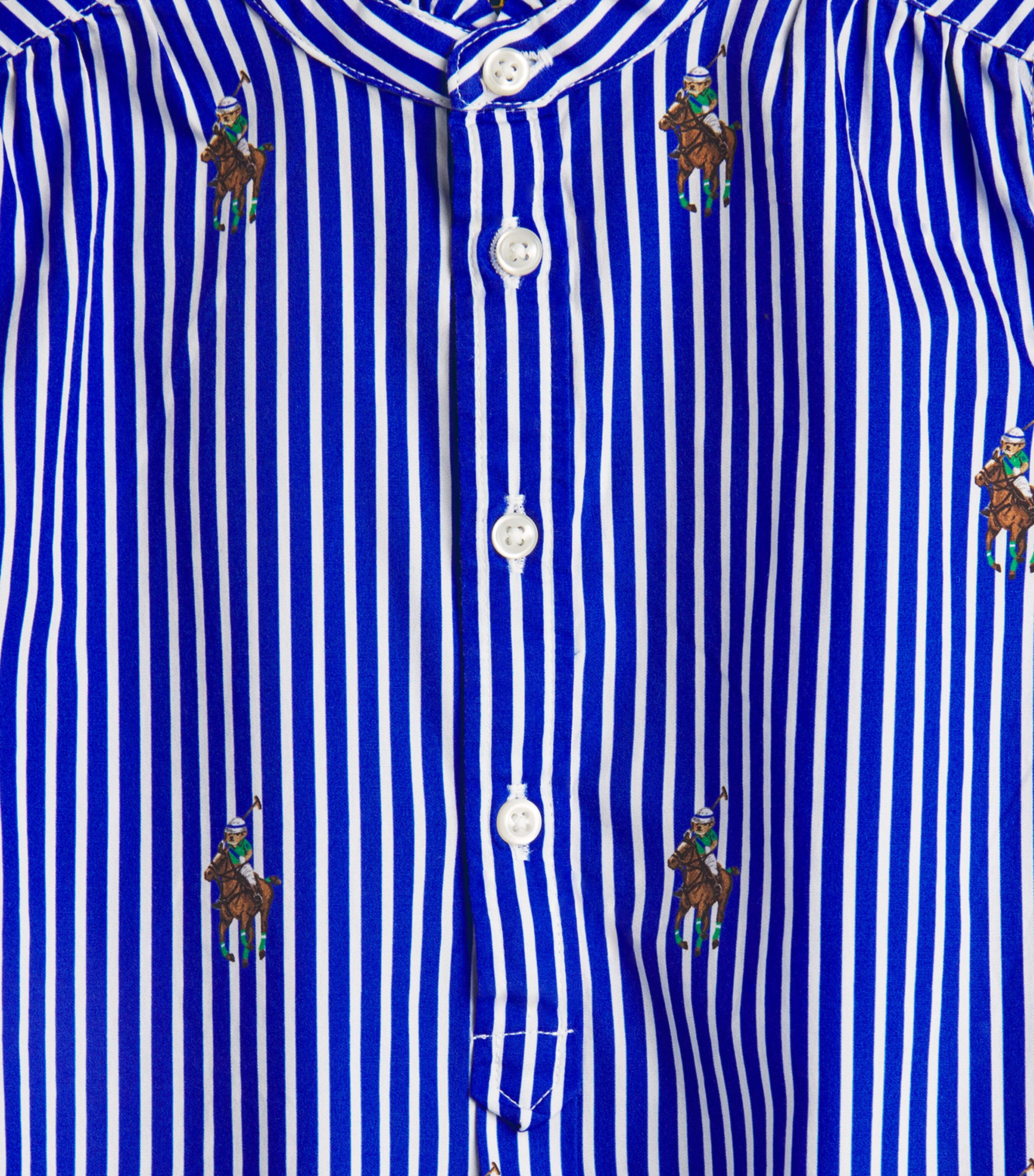 Cotton Stripe Polo Bear Dress (2-7 Years) MULTI Image 3