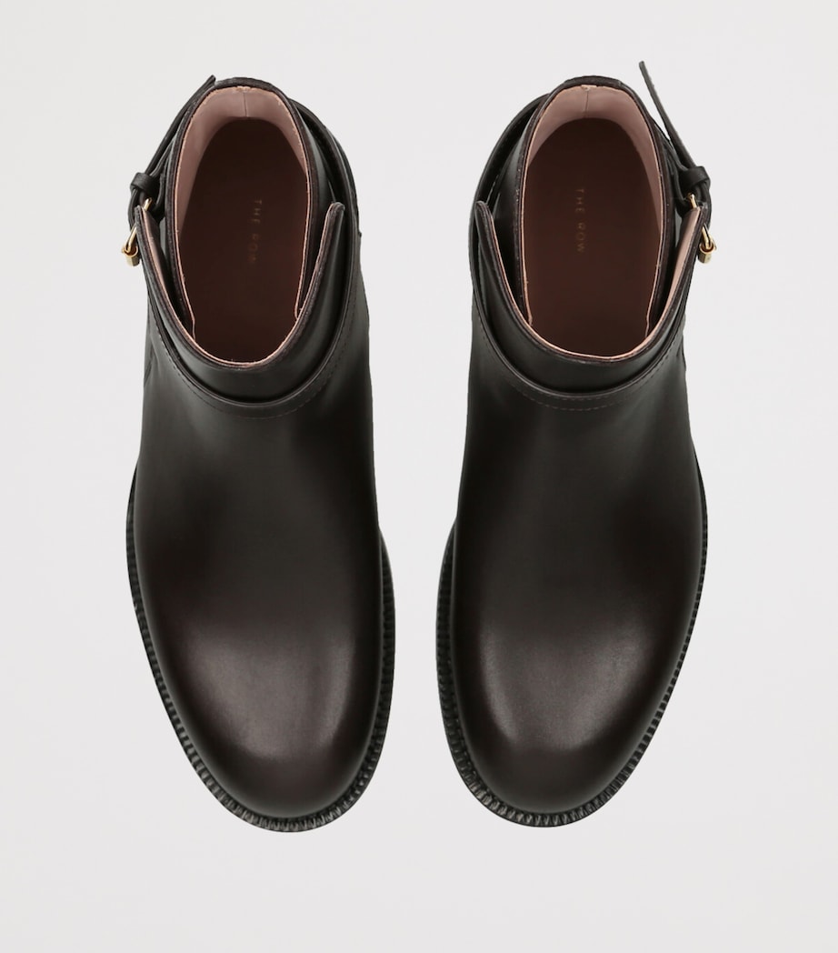 The Row Nobilis Leather Ankle Boots Dark Brown Image 4