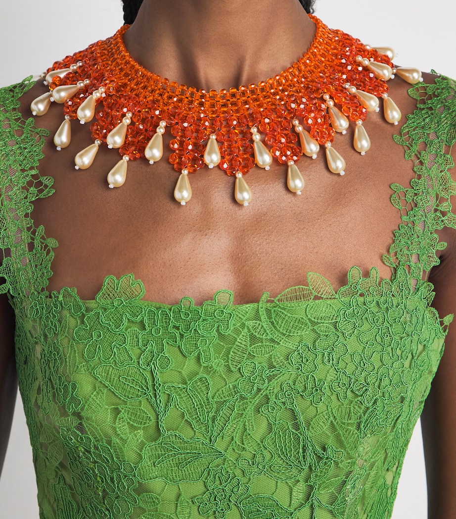 Coppola e Toppo Beaded Baroque Necklace Orange/white Image 4
