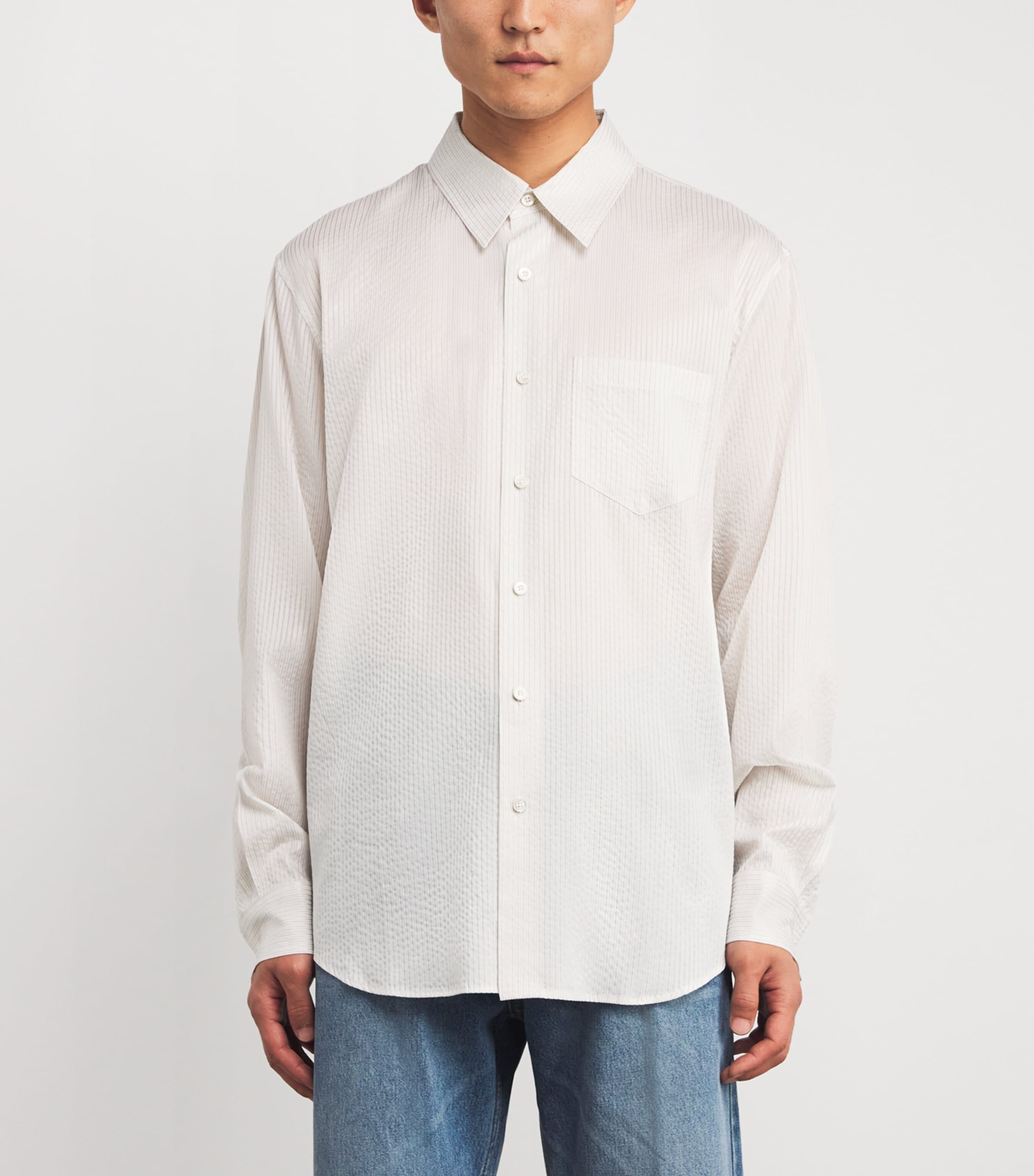 Jacquard Stripe Shirt PALE BEIGE PE Image 3