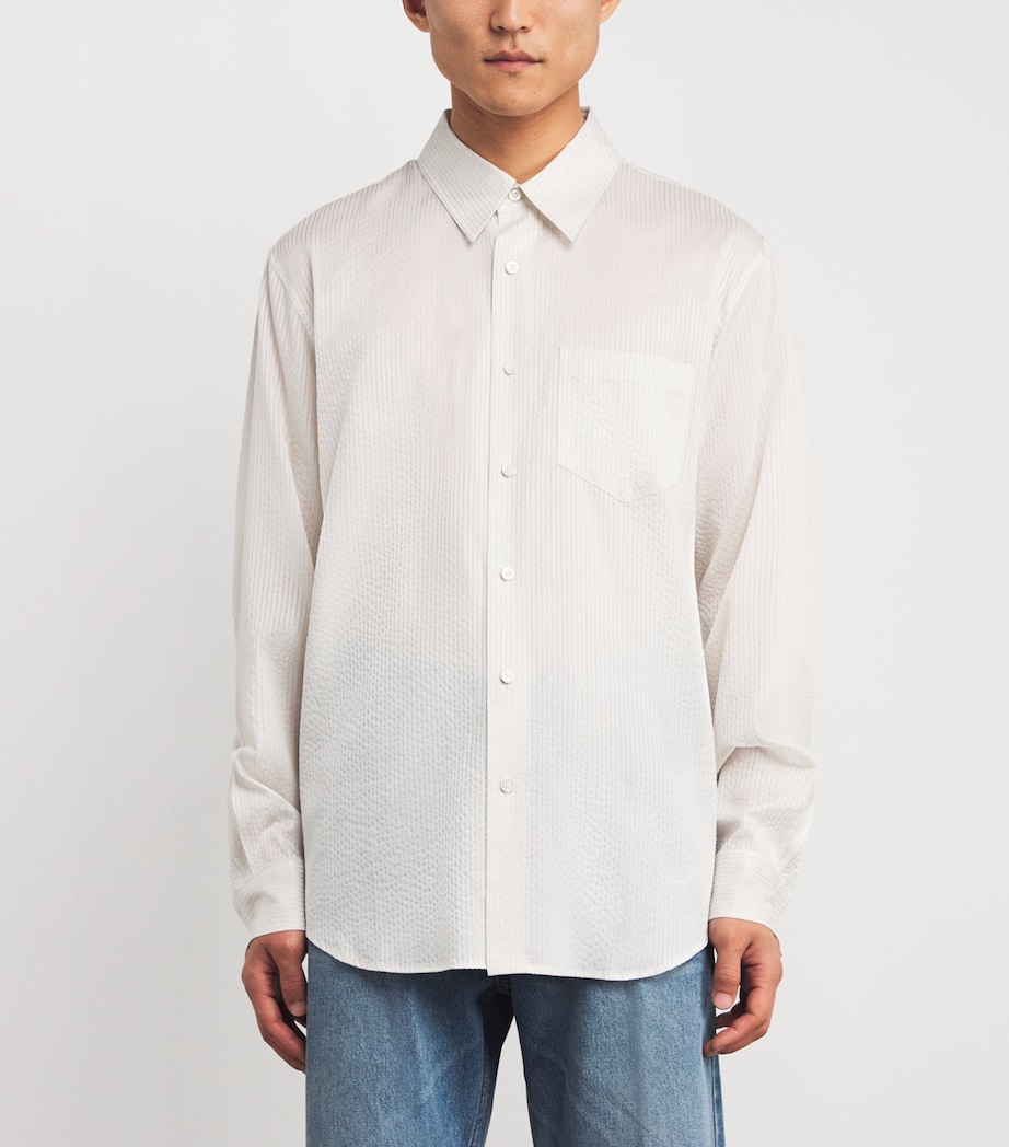 Jacquard Stripe Shirt PALE BEIGE PE Image 3