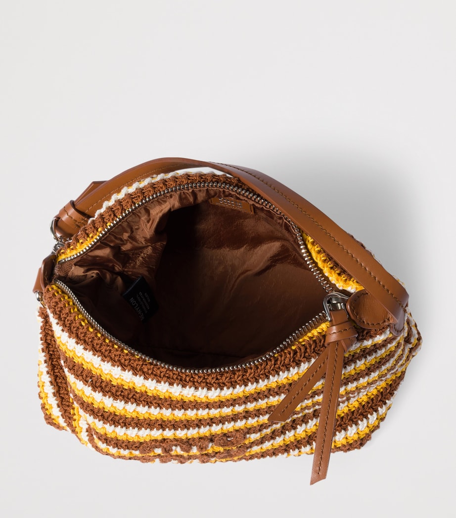 Miu Miu Crochet-Leather Logo Pouch Brown Image 4