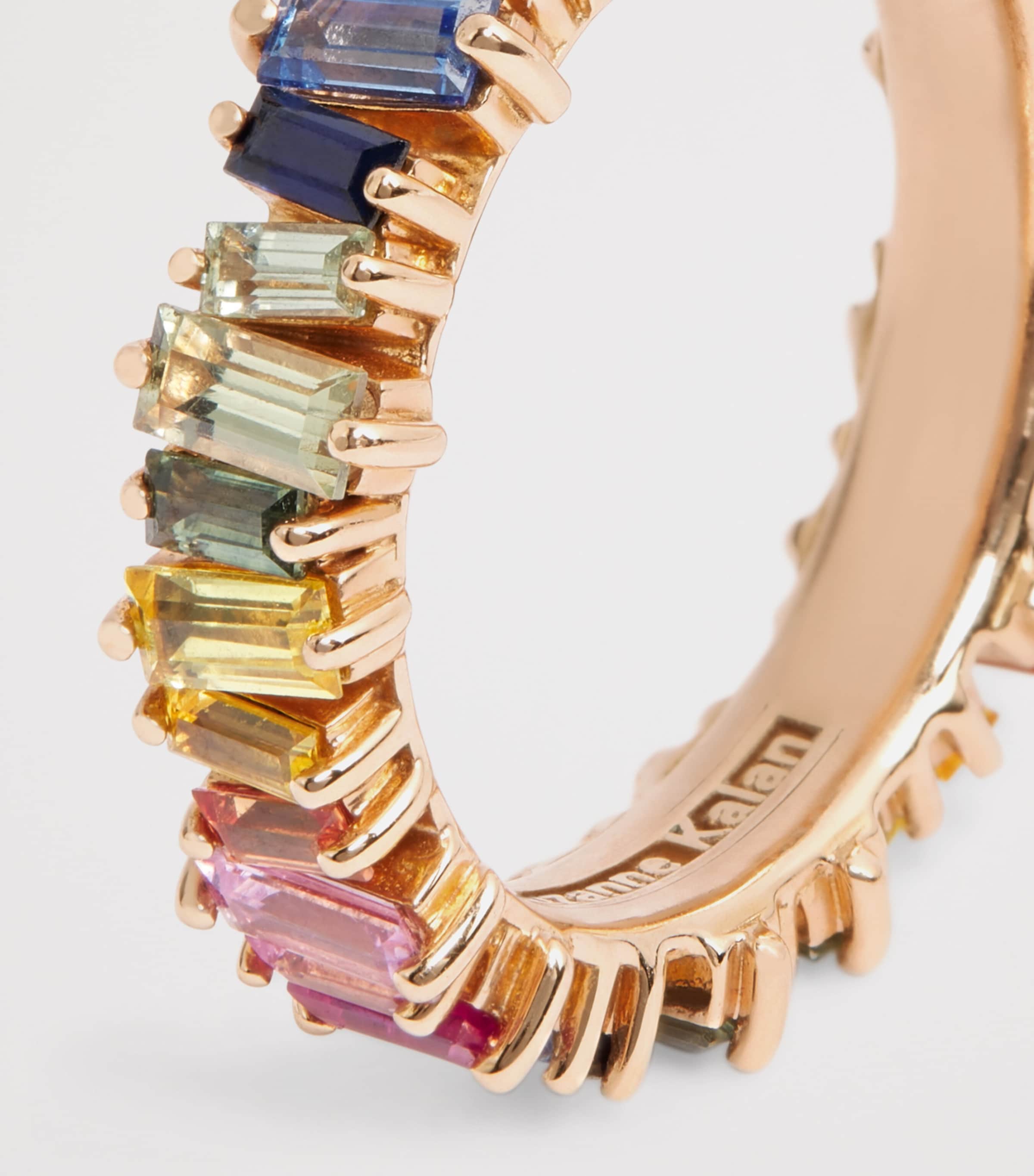 Suzanne Kalan Rose Gold and Rainbow Sapphire Bold Eternity Ring Rg/rs Image 6